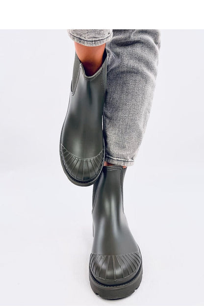 Women's Rubber Wellington Boots with Thick Sole and Elastic Inserts