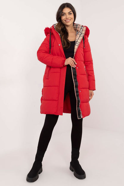 Quilted Winter Jacket with Extended Cut and Detachable Hood