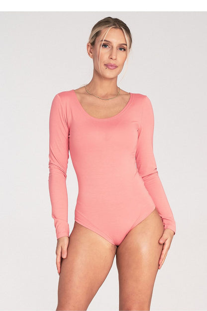 Classic Long-Sleeved Bodysuit with Boat Neckline