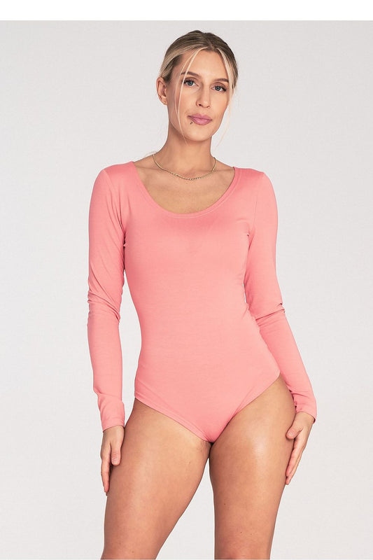 Classic Long-Sleeved Bodysuit with Boat Neckline