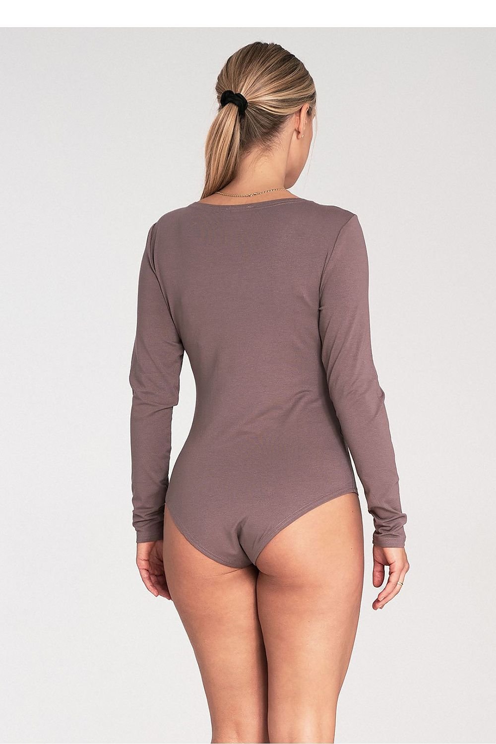 Classic Long-Sleeved Bodysuit with Boat Neckline