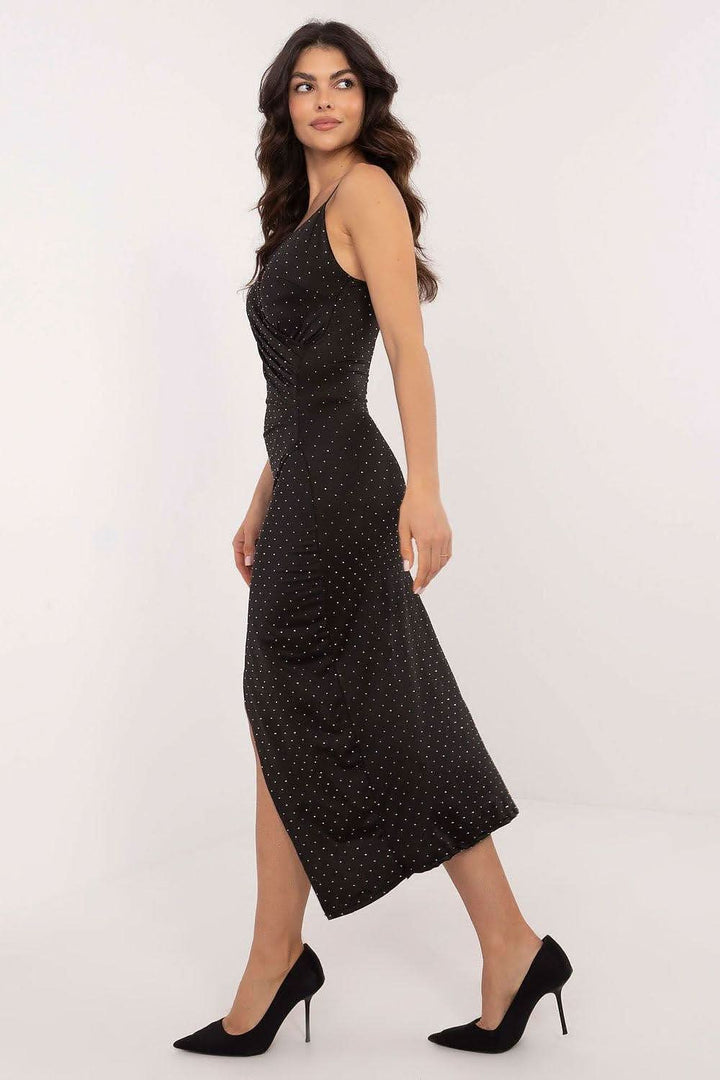 Rhinestone-Embellished Envelope Dress with Adjustable Straps - Ludowika 