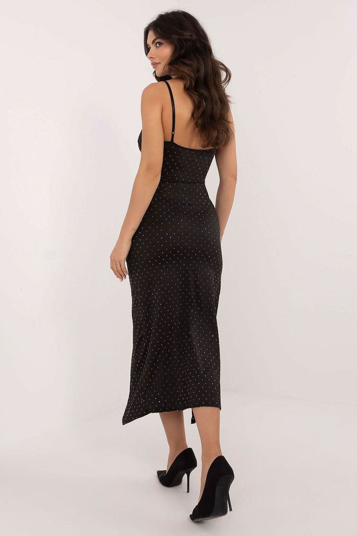 Rhinestone-Embellished Envelope Dress with Adjustable Straps - Ludowika 