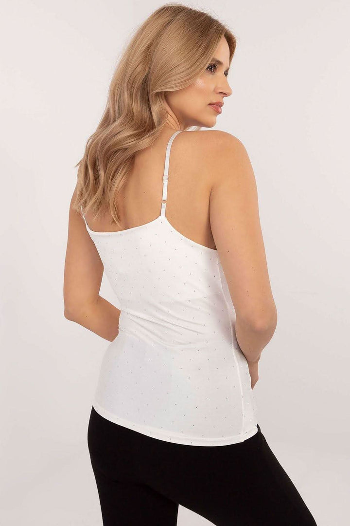 Rhinestone-Embellished Adjustable Strap Top - Ludowika 