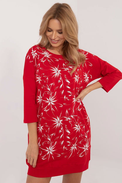 Floral Print Tracksuit Dress with Side Pockets