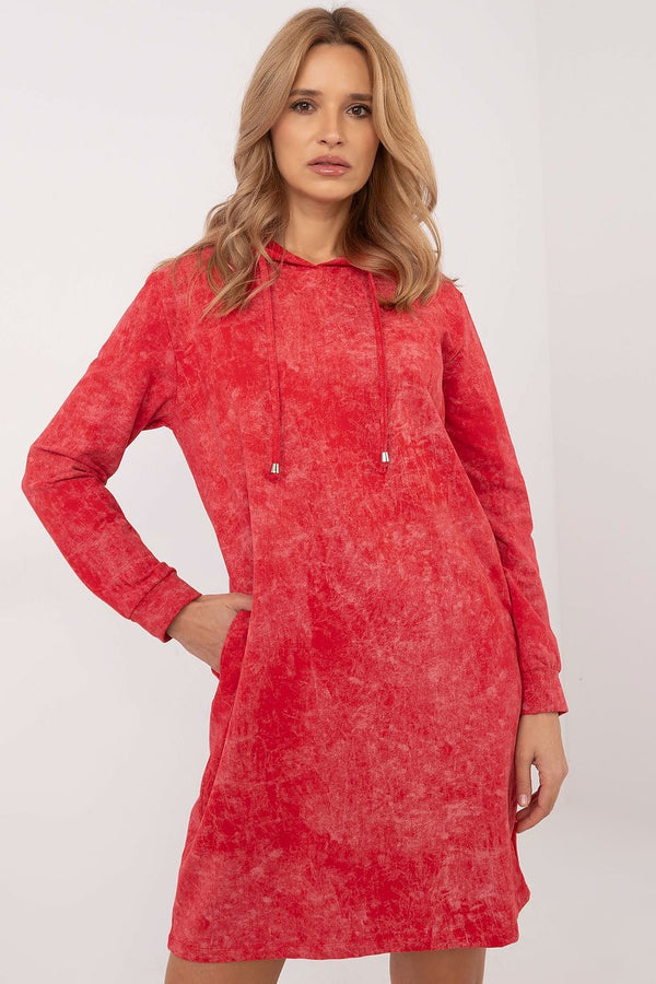 Robe sweat élégante avec imprimé marbré et capuche ajustable