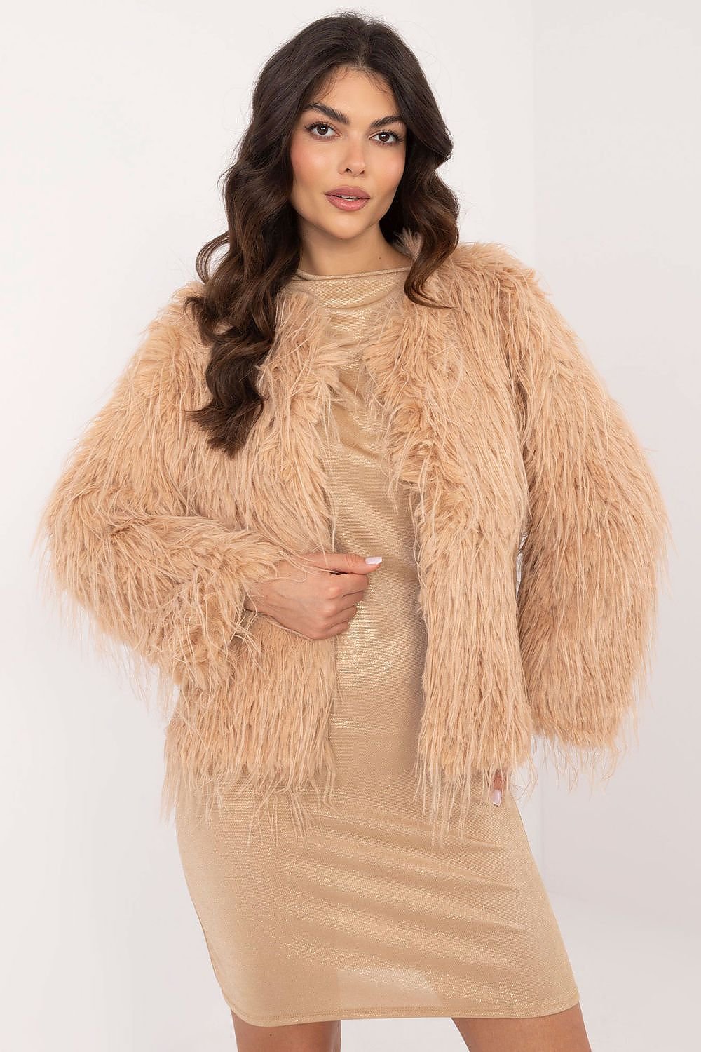 Elegant Transitional Jacket with Furry Finish