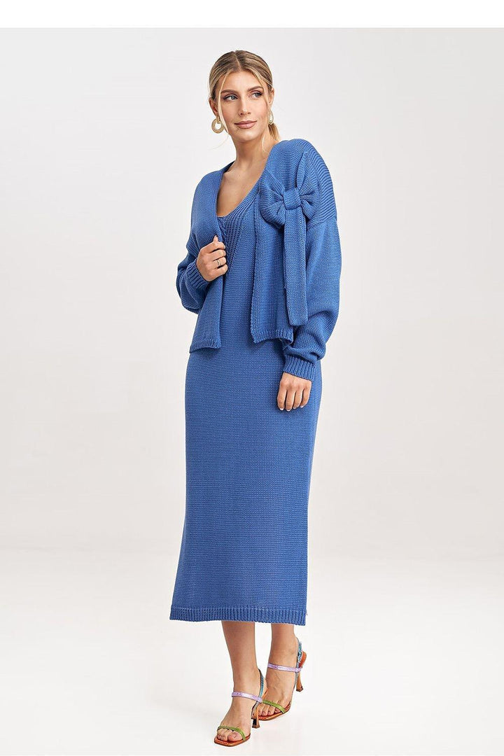 Women's Two-Piece Set with Midi Dress and Bolero - Ludowika 