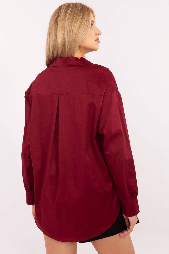 Universal Women's Shirt with Detachable Brooch and Casual Character - Ludowika 