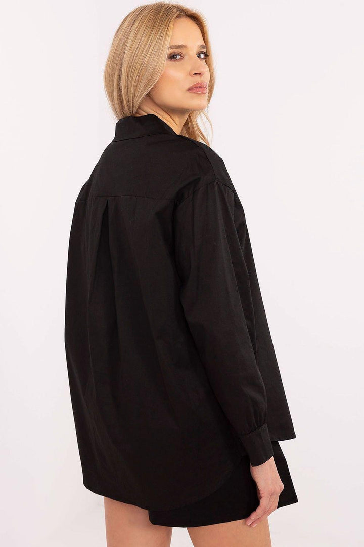 Universal Women's Shirt with Detachable Brooch and Casual Character - Ludowika 