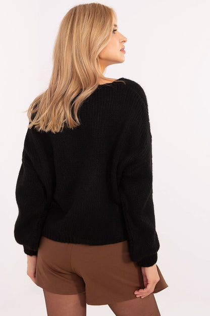 Casual Women's Tie Closure Sweater with Round Neckline