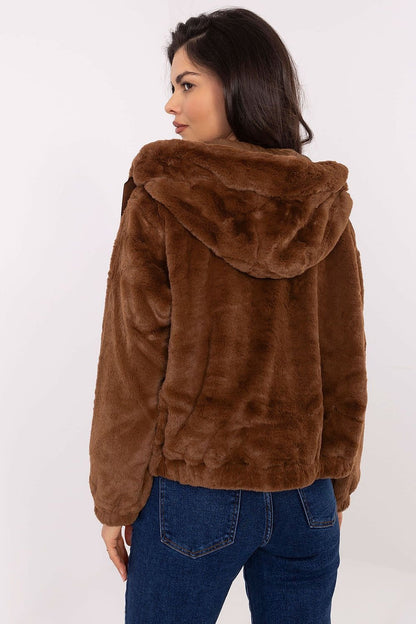 Trendy Teddy Bear Jacket with Hood and Waist Tie