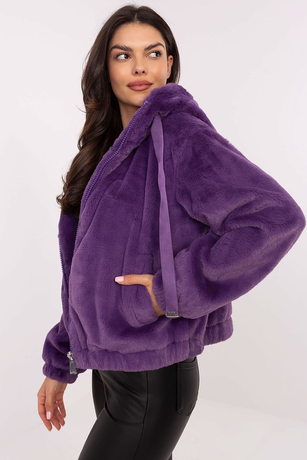 Trendy Teddy Bear Jacket with Hood and Waist Tie