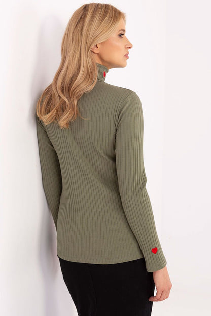 Embroidered Heart Turtleneck Sweater