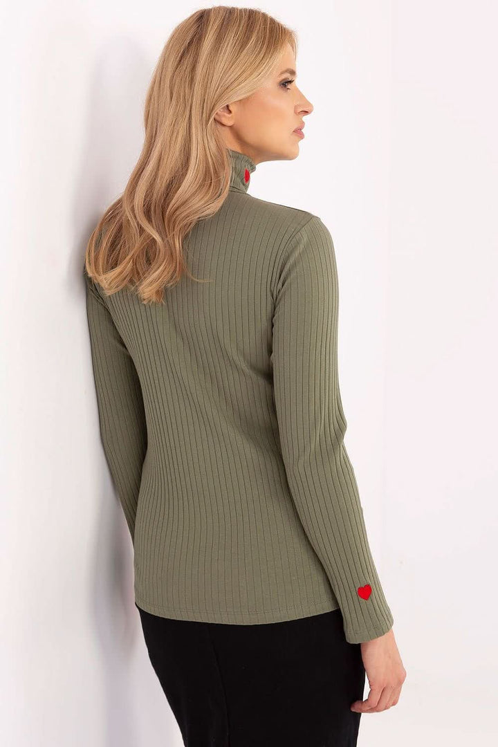 Embroidered Heart Turtleneck Sweater - Ludowika 