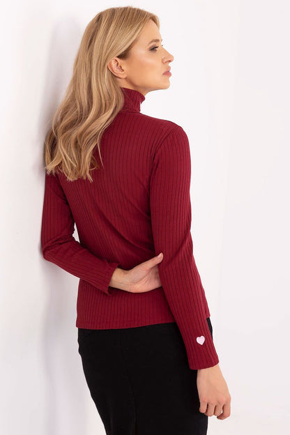 Embroidered Heart Turtleneck Sweater