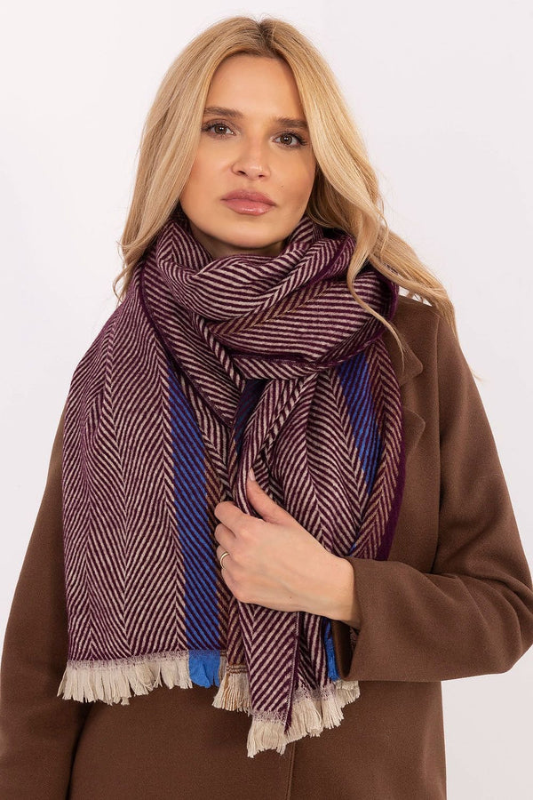 Striped Viscose Winter Scarf - Ludowika 