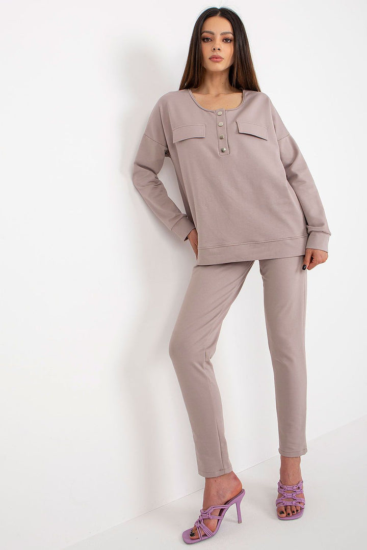 Modern Cotton Snap-Front Tracksuit Set - Ludowika 