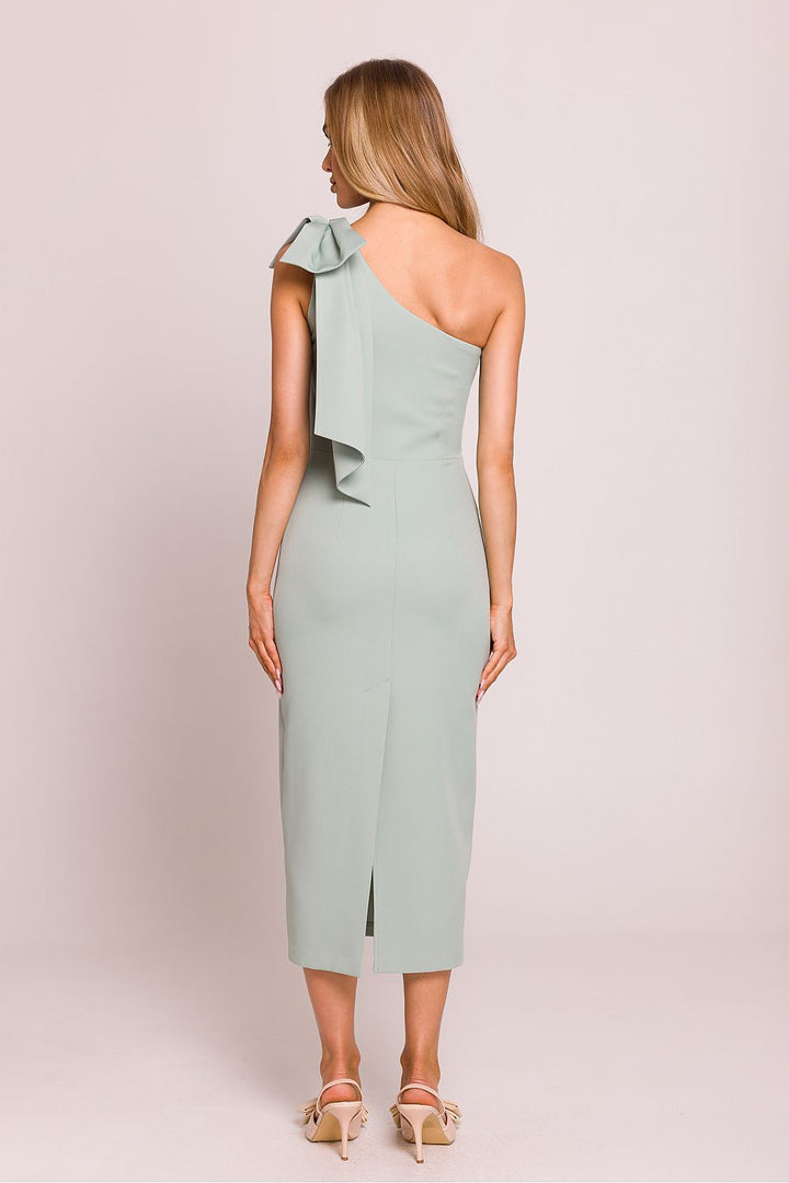 Asymmetrical Grace Midi Dress with Bow Detail - Ludowika
