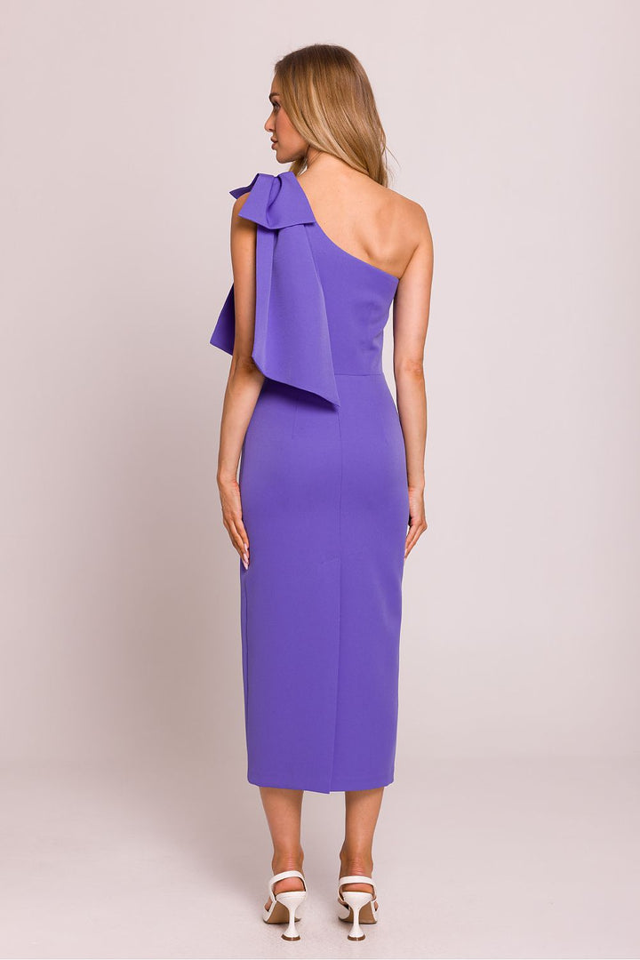 Asymmetrical Grace Midi Dress with Bow Detail - Ludowika