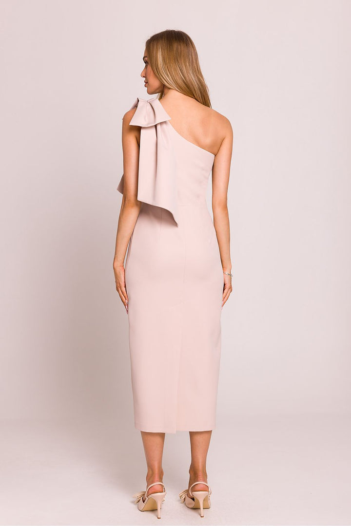 Asymmetrical Grace Midi Dress with Bow Detail - Ludowika
