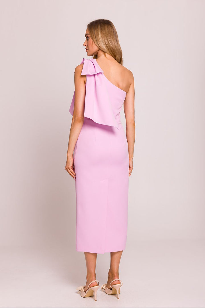 Asymmetrical Grace Midi Dress with Bow Detail - Ludowika