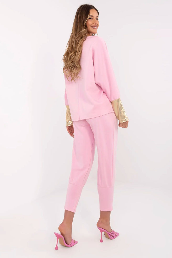 Elegant Women's Boat Neck Blouse and High-Waisted Pants Set - Ludowika