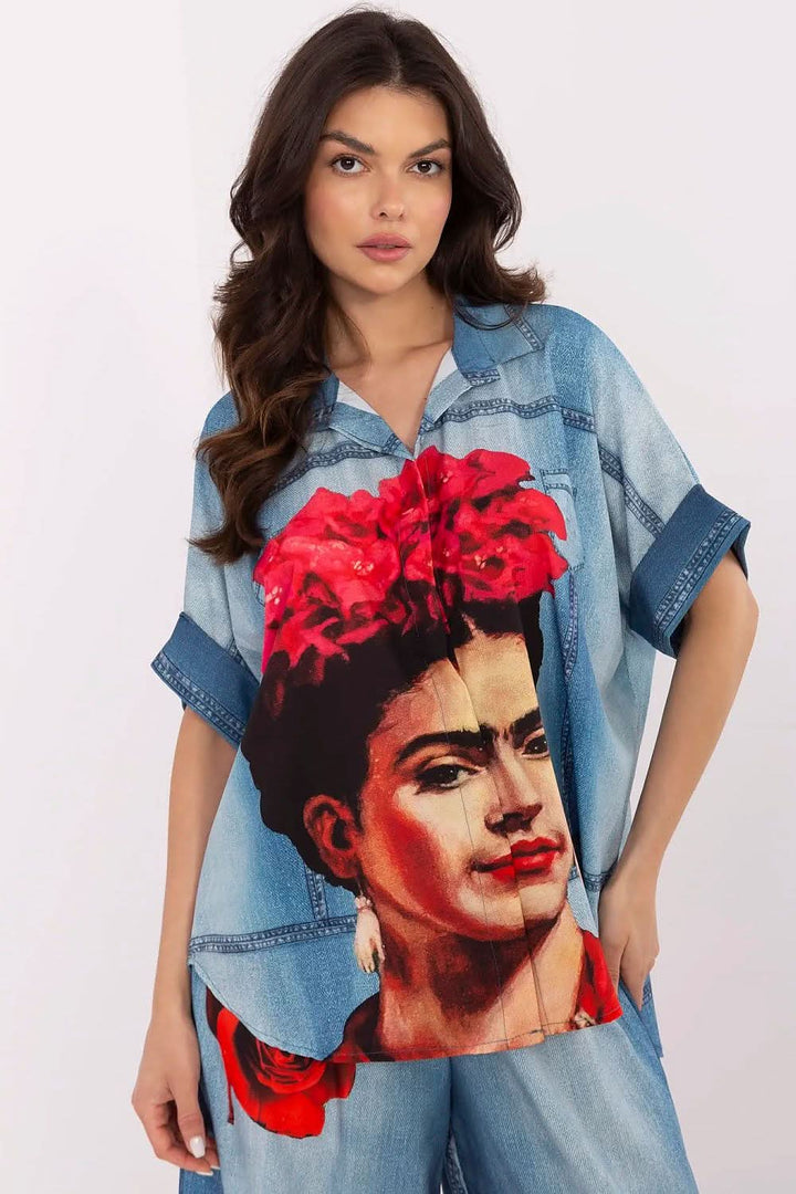 Elegant Printed Shirt & Palazzo Pants Set for Women - Ludowika 
