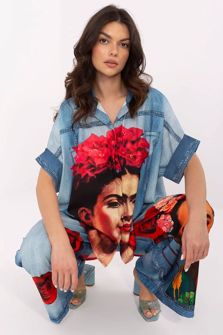 Elegant Printed Shirt & Palazzo Pants Set for Women - Ludowika 