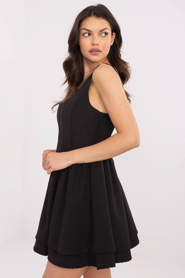 Strappy Flared Mini Dress with Frill Detail - Ludowika 