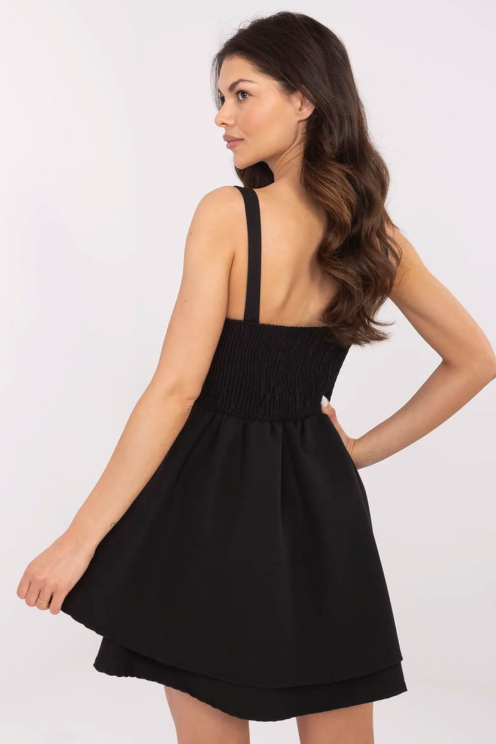 Strappy Flared Mini Dress with Frill Detail - Ludowika 