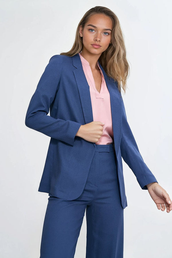 Linen-Blend Women's Blazer – Loose Fit, Classic Lapels & Timeless Design for Warm Weather - Ludowika 
