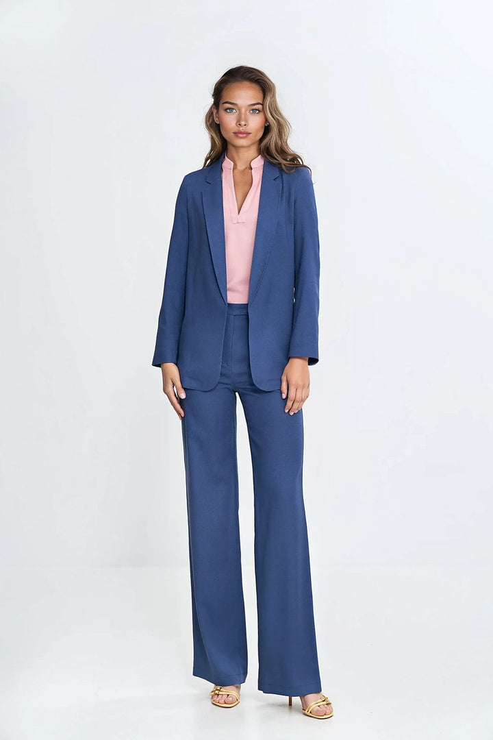 Linen-Blend Women's Blazer – Loose Fit, Classic Lapels & Timeless Design for Warm Weather - Ludowika 