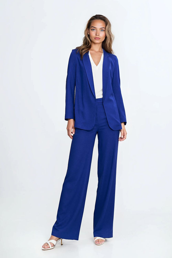 Linen-Blend Women's Blazer – Loose Fit, Classic Lapels & Timeless Design for Warm Weather - Ludowika 