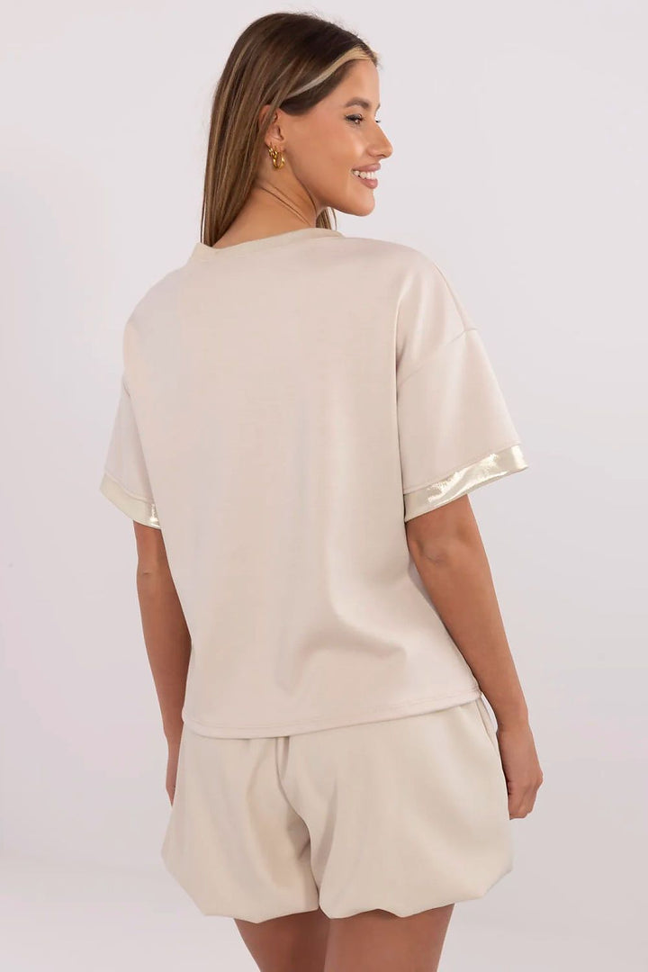 Bubble Gum Cat Everyday Comfort Blouse with Subtle Front Print - Ludowika 