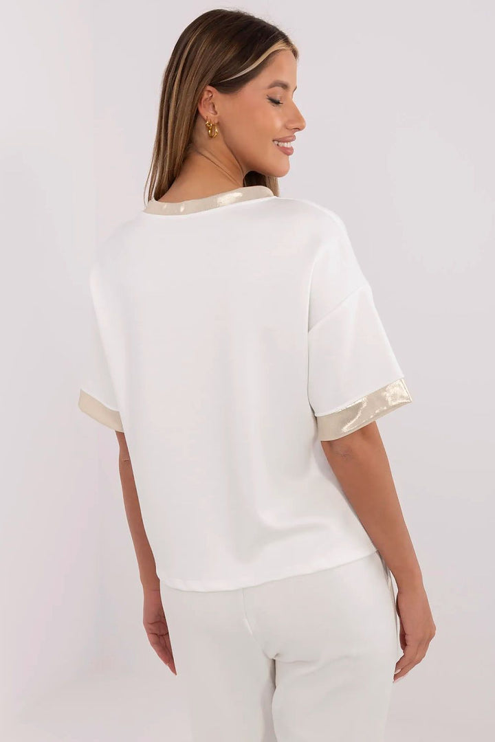 Bubble Gum Cat Everyday Comfort Blouse with Subtle Front Print - Ludowika 