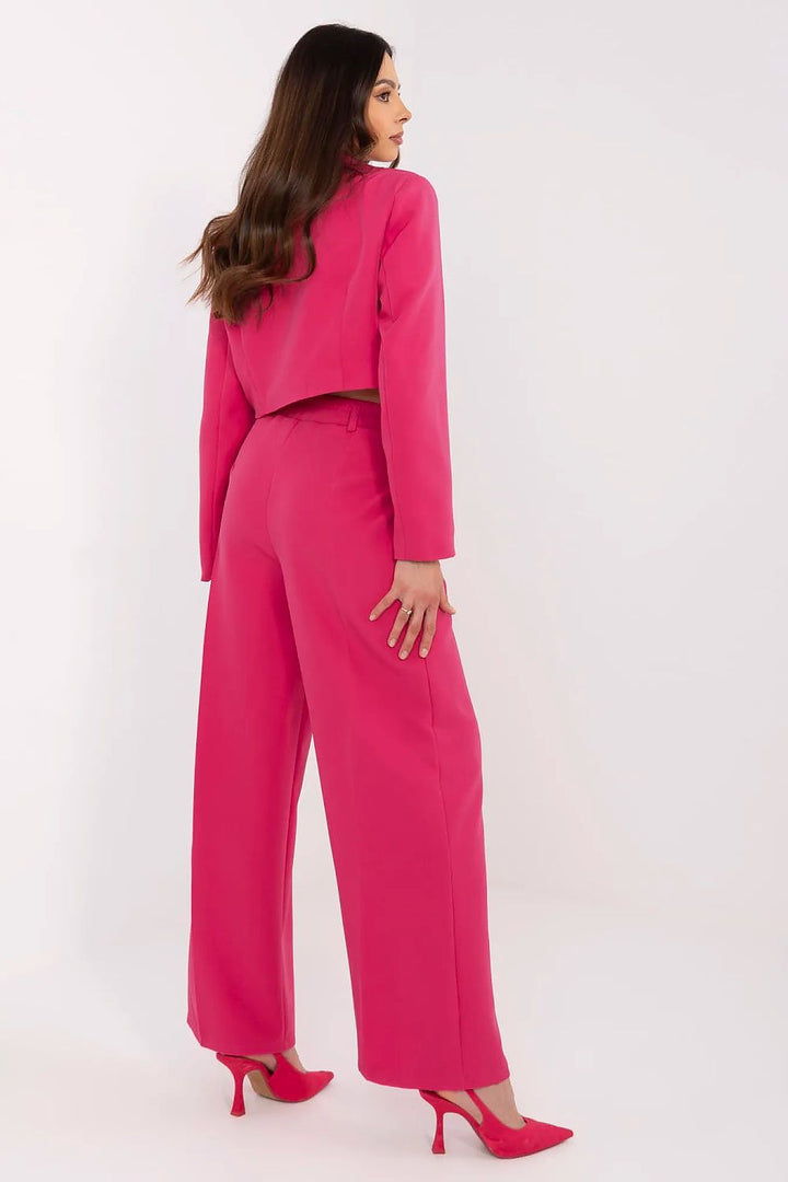 Elegant Women's Blazer and Wide-Leg Trousers Set - Ludowika 