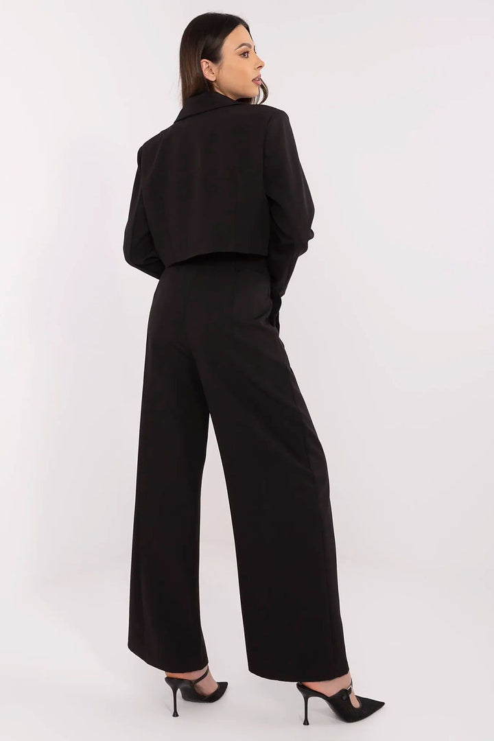Elegant Women's Blazer and Wide-Leg Trousers Set - Ludowika 