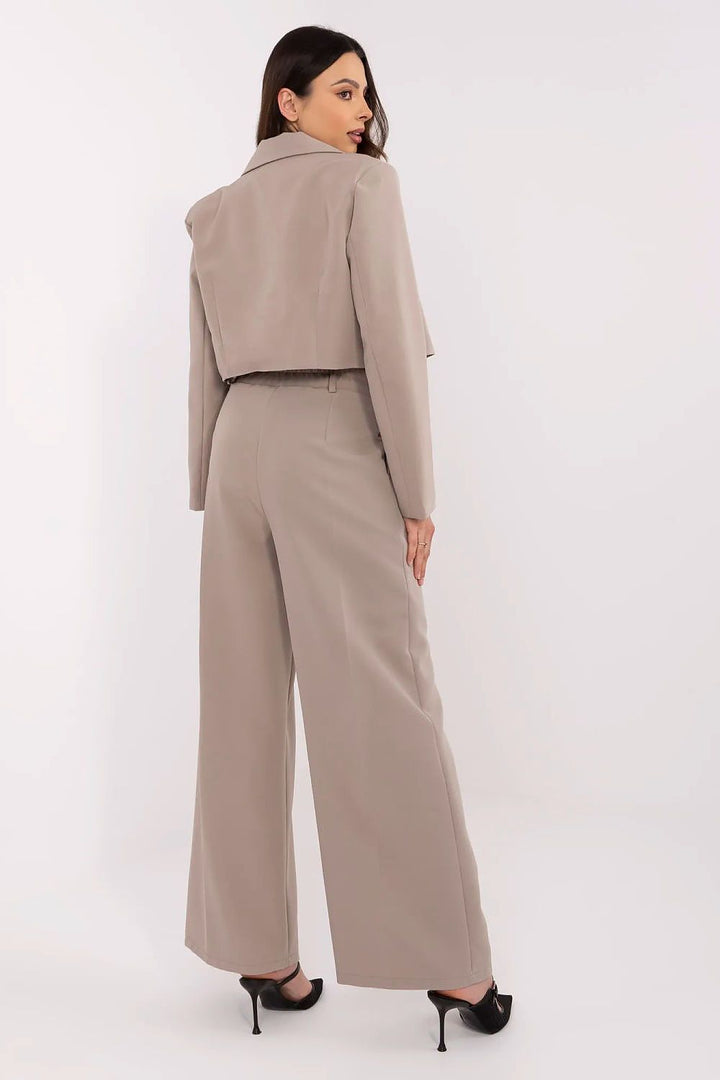 Elegant Women's Blazer and Wide-Leg Trousers Set - Ludowika 