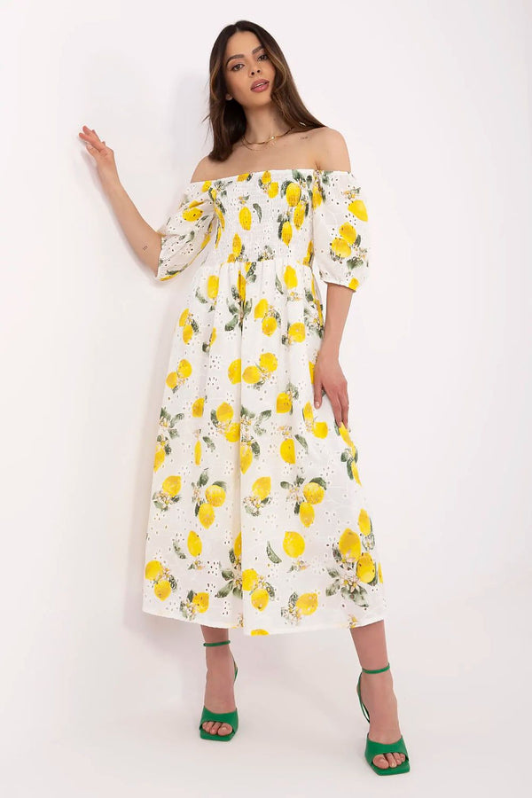 Boho Lemon Midi Dress - Ludowika 