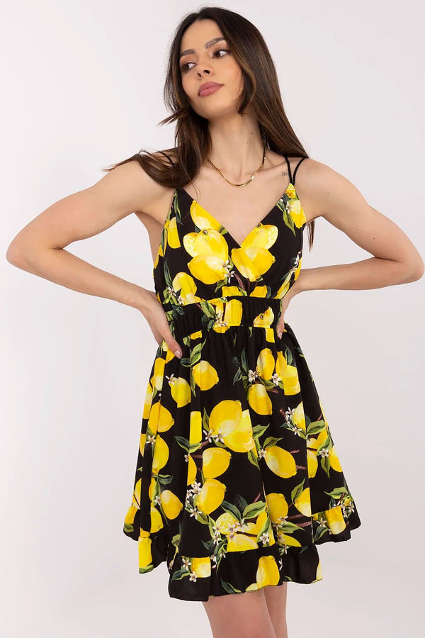 Sunlit Citrus Wrap Mini Dress - Ludowika 