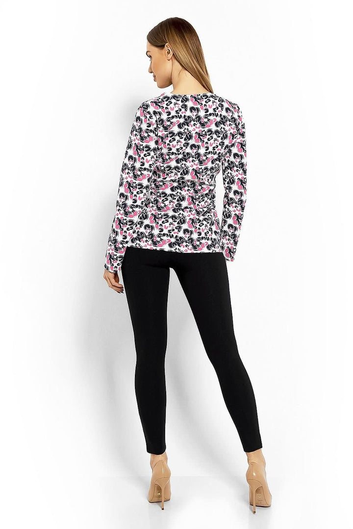 Envelope Neckline Blouse with Adjustable Tie - Ludowika 