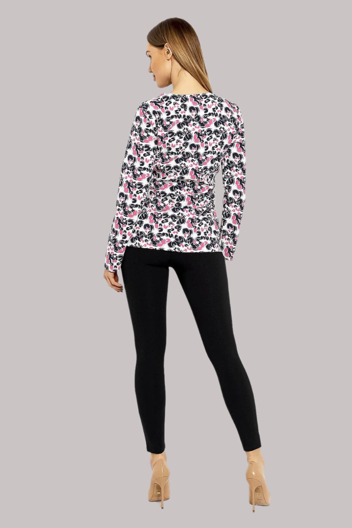 Envelope Neckline Blouse with Adjustable Tie - Ludowika 