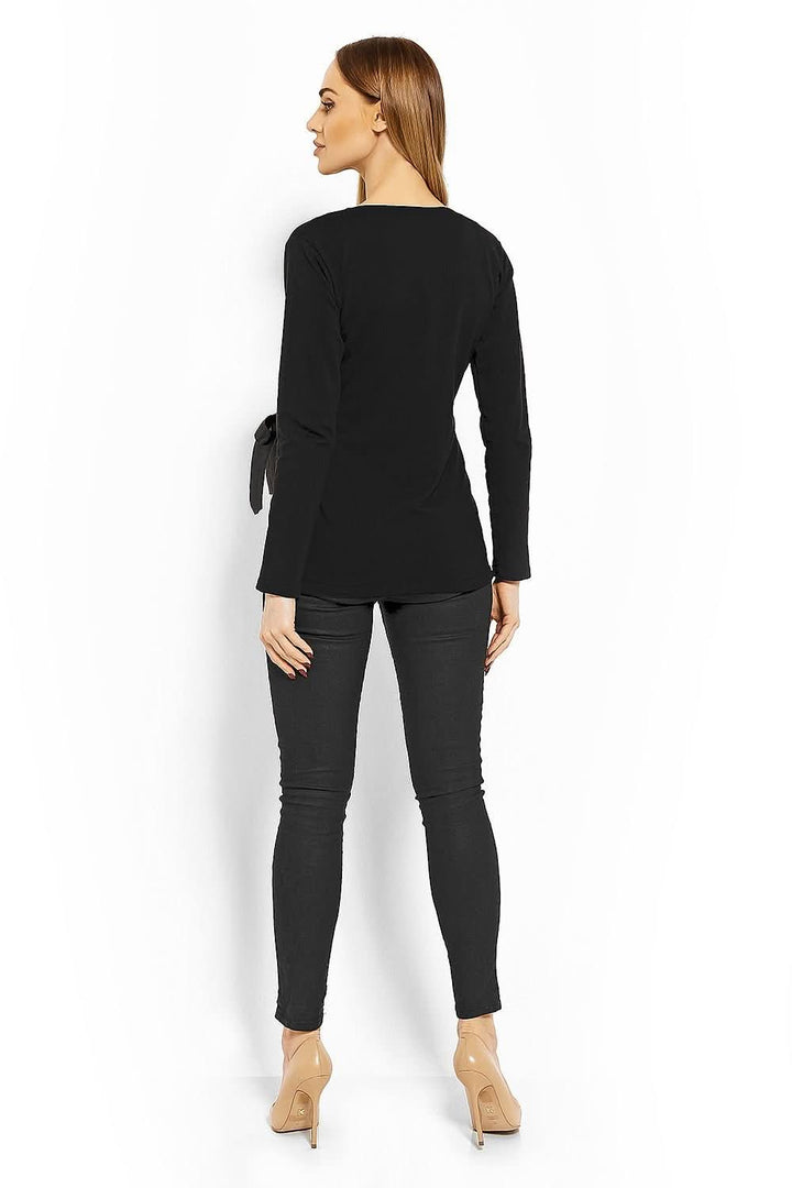 Envelope Neckline Blouse with Adjustable Tie - Ludowika 