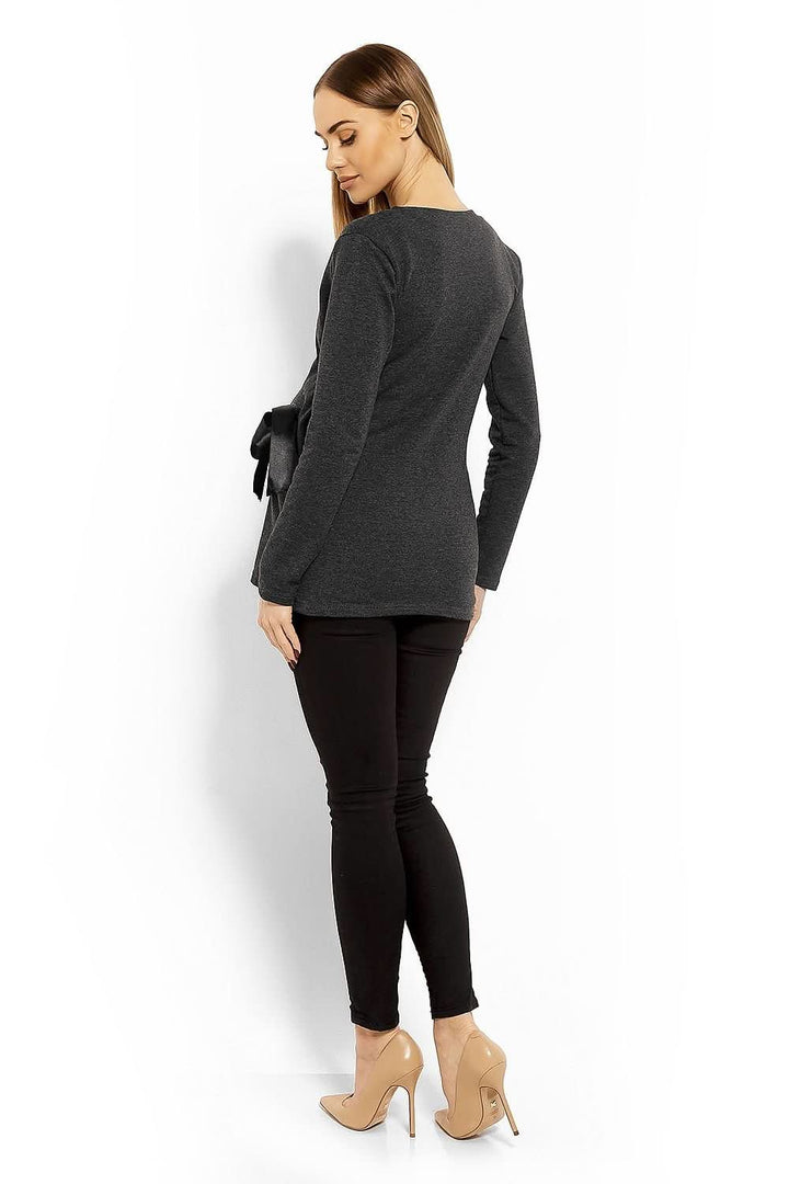 Envelope Neckline Blouse with Adjustable Tie - Ludowika 