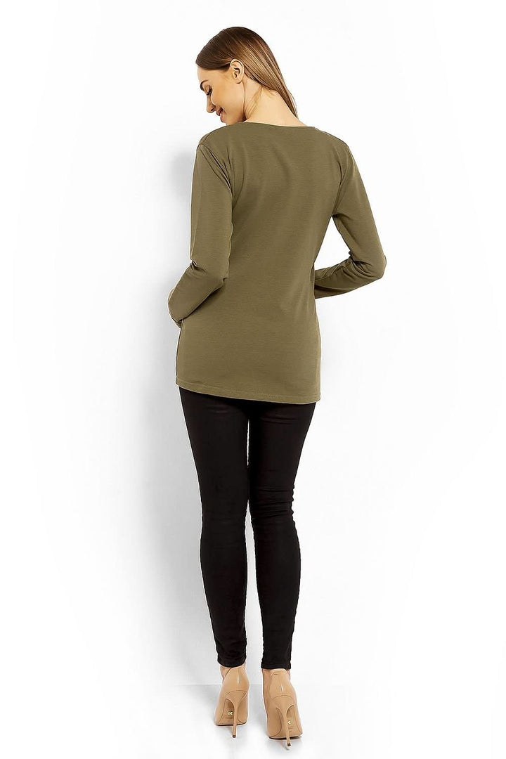 Envelope Neckline Blouse with Adjustable Tie - Ludowika 