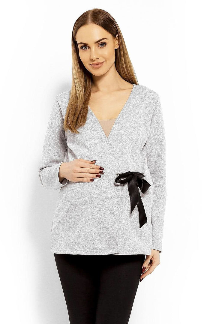 Envelope Neckline Blouse with Adjustable Tie - Ludowika 