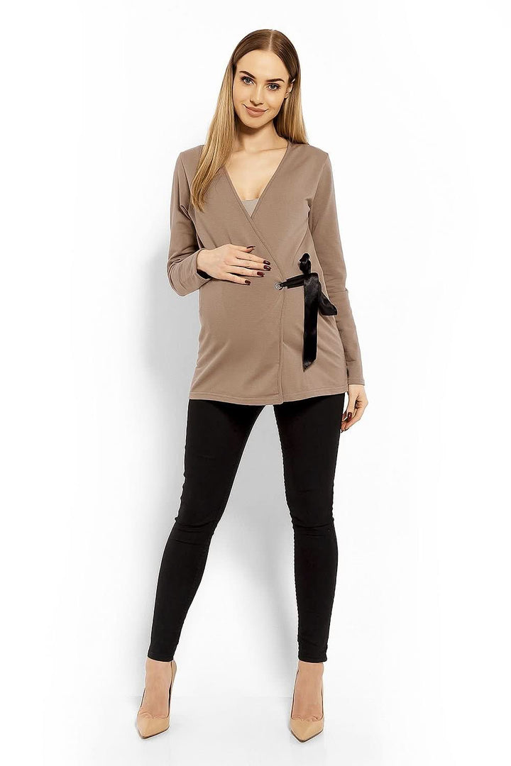 Envelope Neckline Blouse with Adjustable Tie - Ludowika 