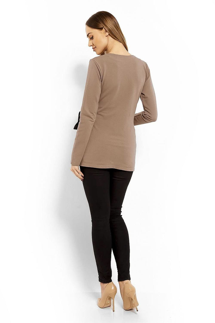 Envelope Neckline Blouse with Adjustable Tie - Ludowika 