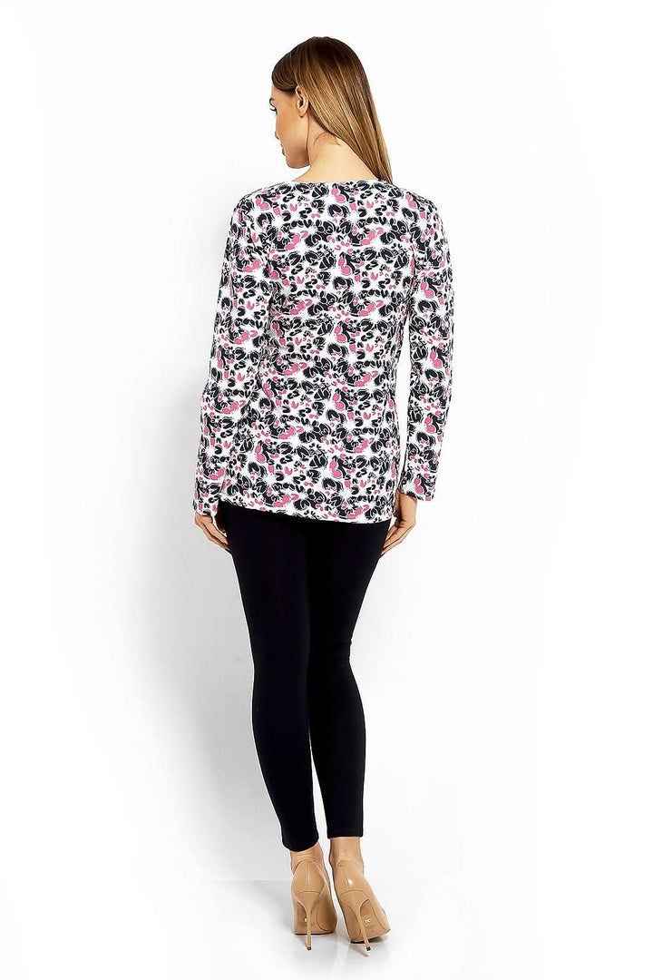 Envelope Neckline Blouse with Adjustable Tie - Ludowika 